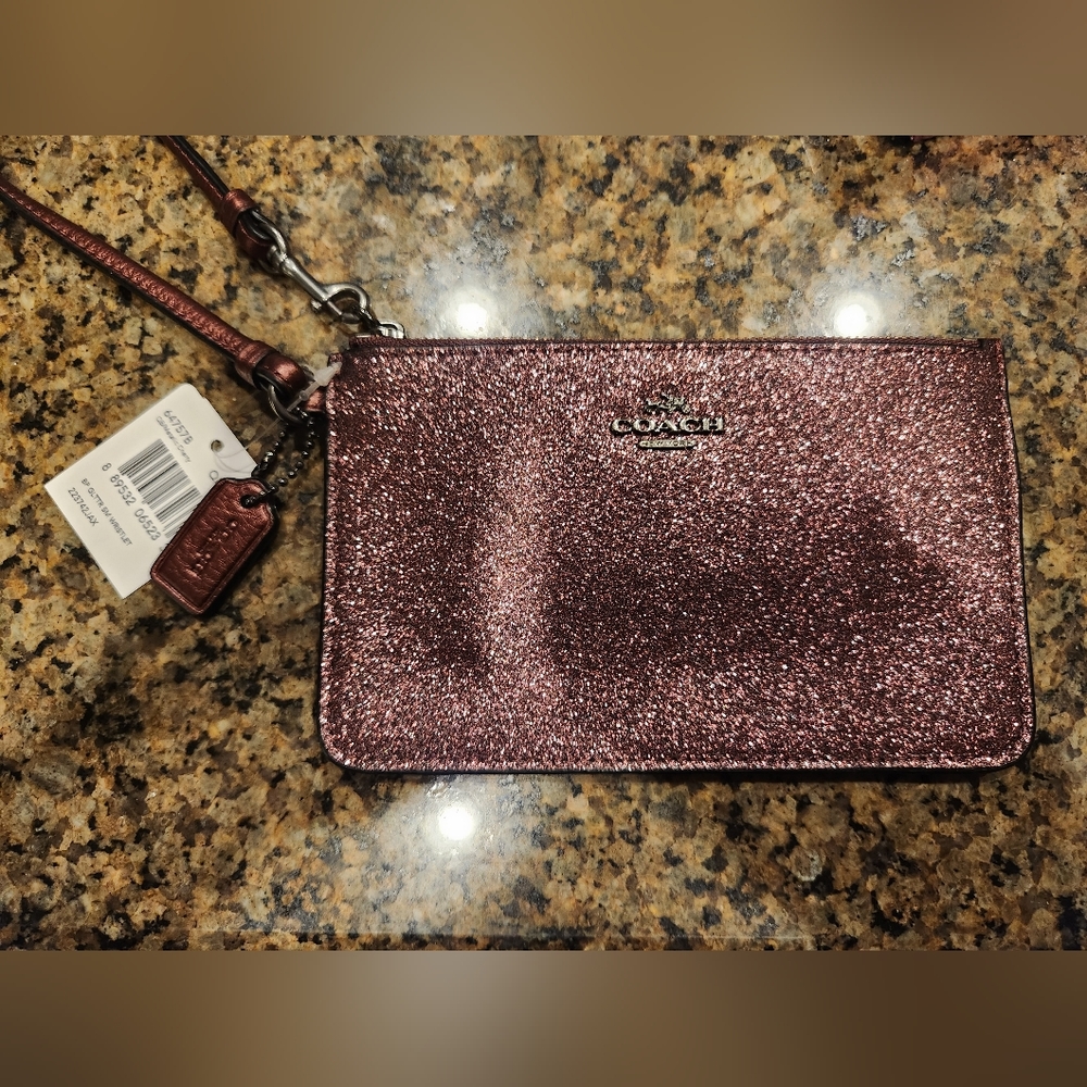 Coach glitter wristlet in metallic cherry - Picture 2 of 16